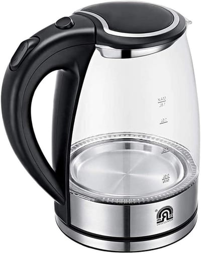 Elektrische Waterkoker - Glazen Waterkoker - Snel Water Koken - Automatische Uitschakeling - 18 Liter - Zwart