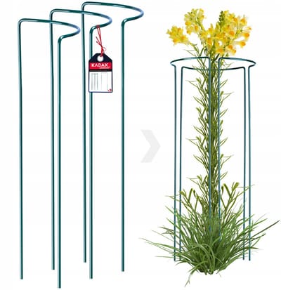 KADAX Plantenhouder, 3 stuks, stalen steunen, halfronde klimhulp voor planten, tuin, weerbestendige bloemenhouder, struiksteun, vrijstaand (hoogte: 75 cm)