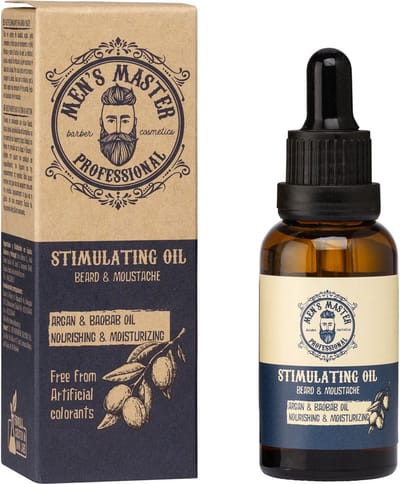 Men's Master Stimulating Beard Oil – Verzorgende Baardolie met Vitamine E – Stimuleert Baardgroei – Baardverzorging voor Gevoelige Huid – 30ml