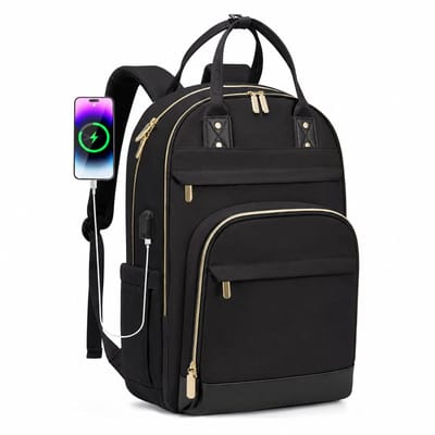 Rugzak voor dames, laptoprugzak, 15,6 inch, schoolrugzak, meisjes, tieners, waterdicht, schooltas, jongens, anti-diefstal, rugzak met laptopvak, voor school, reizen, zakelijk, leraar (zwart)