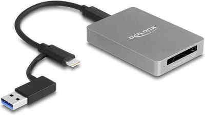 Delock USB Type-C™ Card Reader in aluminium enclosure for CFexpress or XQD memory cards