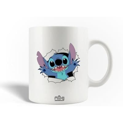 Mug en Céramique Stitch neige Noël bleu