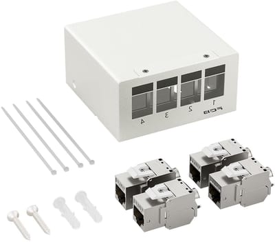 Patchpaneel Netwerk - Verdelerveld LAN - Netwerk Installatie - 10 Gbps Snelheid - 4 Poorten - Lichtgrijs