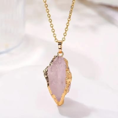 Actie4you® - Citrien Edelsteen Ketting - Natuurlijke Agaat - Met Hanger – Steen Ketting – Roze