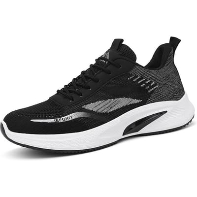 Een paar unisex casual sneakers Stijlvol en licht Geschikt voor hardlopen en wandelen Oefening Gezond leven 44 black