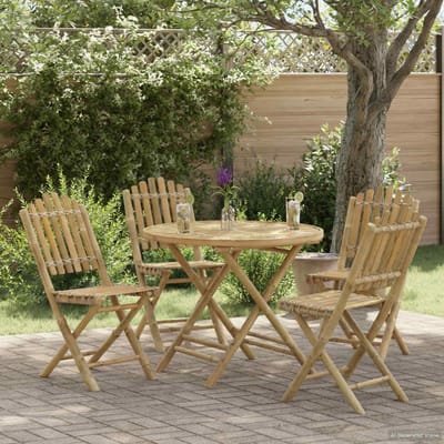 vidaXL Tuinstafel Naturel 80 x 70 cm Bamboe