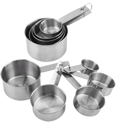 Dailygoods- Maatbekers Set van 5 - Roestvrij Staal - Stapelbaar - Voor Vloeibare/Droge Ingrediënten - Keukenaccessoire - Duurzaam - Maatbeker