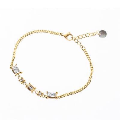 Go Dutch Label Armband (sieraad) schakel en gekleurde stenen Gold B2738-2