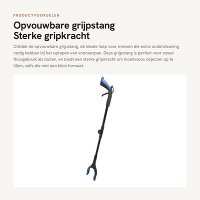 Dailygoods- Grijpstang met sterke gripkracht - Opvouwbare grijpstang - Magnetische punt - Universele afvalverzamelaar - Hulp voor senioren - Handige armverlengingshulp - Reacher