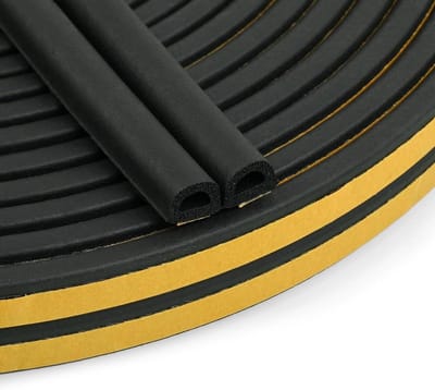 Tochtstrip D-profiel - Raamafdichting Schuimband - Isoleren van ramen - Hoge elastische EPDM - 9 x 6 mm 36m - Zwart