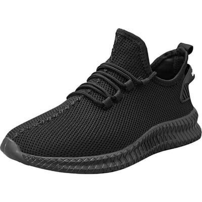 Chaussures de Course Homme Respirantes Légères Tennis Homme Antidérapantes Extérieur Baskets Homme Souples à Lacets Chaussures de Sport Marche 39 black