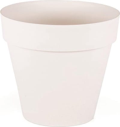 Bloempot - Mansion - 76L gebroken wit - in- outdoor - gratis schaal en drainage - Hoog - Hoge - Ronde - Plantenbak