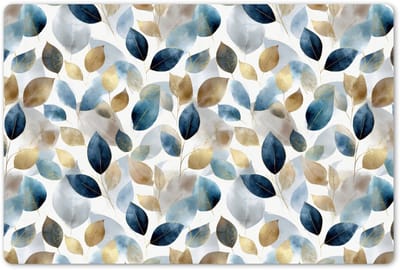 Placemats 45x30 cm - Placemat kunststof - 1 stuk - Blad - Mix - Aquarel - Goude - Borden onderleggers - Decoratie voor op tafel - Keuken tafeldecoratie accessoires - Vinyl onderlegger - Tafelversiering