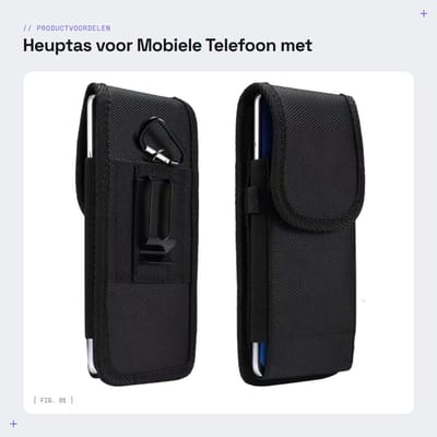 Dailygoods- Gordeltas voor mobiele telefoon - Heuptas voor Gigaset GS5 Lite/GS4 Senior - Duurzaam Oxford-weefsel - Waterdicht - Meerdere draagopties - Praktische riemlus
