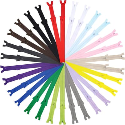Nylon Ritsen - Kleurrijke Ritsen - Kleding Maken - Onzichtbaar Ontwerp - 20 en 30 cm - Multicolor