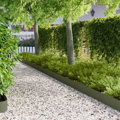 vidaXL - Gazonrand - 30 - st - 103 - x - 20 - cm - Staal - Olijfgroen