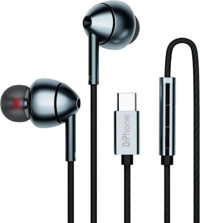 DrPhone Hi-ProSound - Metalen USB-C met DAC - Bedrade Hoofdtelefoon voor o.a. iPhone 15/16/17, Samsung, Huawei en Xiaomi