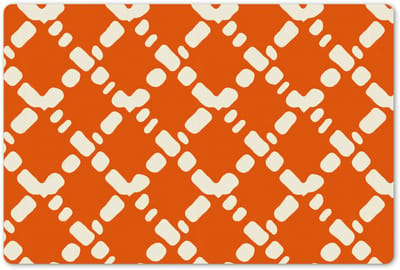 Placemats 45x30 cm - Placemat kunststof - 1 stuk - Oranje - Ruitpatroon - Wit - Borden onderleggers - Decoratie voor op tafel - Keuken tafeldecoratie accessoires - Vinyl onderlegger - Tafelversiering