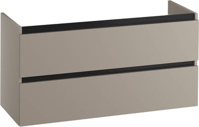 Saqu Gaia wastafelonderkast 120x45x60cm mat greige – zwarte greeplijst