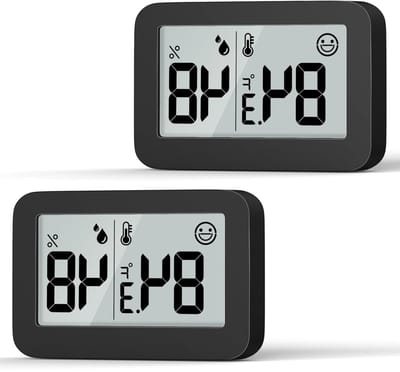 Mini Hygrometer en Thermometer voor Binnen - Digitale Temperatuur- en Vochtigheidsmeter voor Humidors, Kassen, Babykamers, Kelders en Reptielen