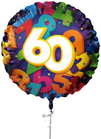 Folieballon ’’60’’ (45cm) - verjaardag - geschikt voor helium