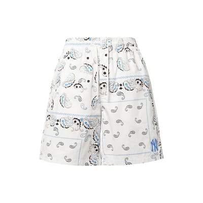 MLB New York Yankees SS22 Paisley Patroon Vetersluiting Casual Shorts Unisex shorts Ivoor 3ASMP0223-50IVS XS