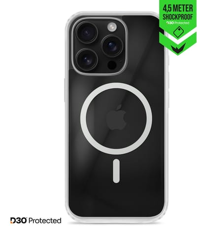Striker Doorzichtig Hoesje geschikt voor Apple iPhone 16 Pro MagSafe Telefoonhoesje Hardcase | Striker X-Core Xtreme Impact Backcover Shockproof | Geschikt voor MagSafe | Geschikt voor Draadloos Opladen met Magnetische Ring | Geschikt voor MagSafe