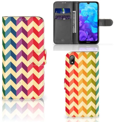 Huawei Y5 (2019) Telefoon Hoesje Zigzag Multi Color