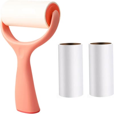 Pluisroller Set - Kledingroller Haarverwijderaar - Snel Kleding Reinigen - Draagbaar En Herbruikbaar - 20x5x5cm - Roze Wit