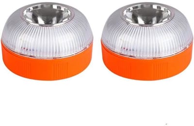 Oplaadbare noodverlichting - Magnetische inductie - Magnetische voet - Compact en draagbaar - 8 gele LED's - Geel knipperlicht