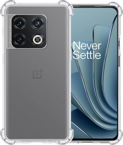 Hoesje - Geschikt voor OnePlus 10 Pro - Sterk & Shockproof - Siliconen Shock Case - Hoes Cover - Telefoonhoes - Transparant