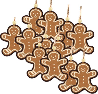 Othmar Decorations Kersthangers peperkoek - 12x st - 7 x 8 cm - kerstornamenten