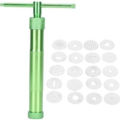 Klei Extruder Roestvrij Staal Roterende Knijper Kit voor Aardewerk Keramiek Beeldhouwen Ambacht beige