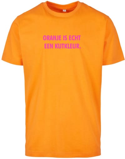 T-shirt oranje S|Fl roze - Oranje is echt een kutkleur - soBAD. - Koningsdag - Unisex - Oranje - Voetbal - Nederland
