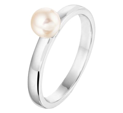 Zilver Gerhodineerde Ring parel 1333339 17.75 mm (56)