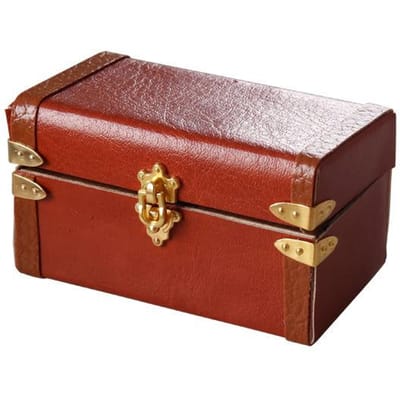 Ideaal 1:12 Poppenhuis Miniatuur Koffer Vintage Leren Bagagekistje Opbergdoosje Model Poppenhuis Huiselijke Scène Decoratie Accessoires
