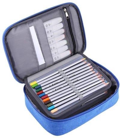 Dailygoods- Etui grote capaciteit - Opvouwbaar - Multifunctioneel - 72 sleuven - Ritssluiting - Duurzaam weefsel - Pennenetui