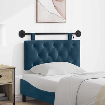 vidaXL - Hangend - hoofdbord - Blauw - Fluweel