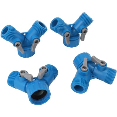 Kraan Y-splitter 2-weg 2-kleppen Slangsplitter Connector voor Tuinslang Kraan Standaard 4 stuks