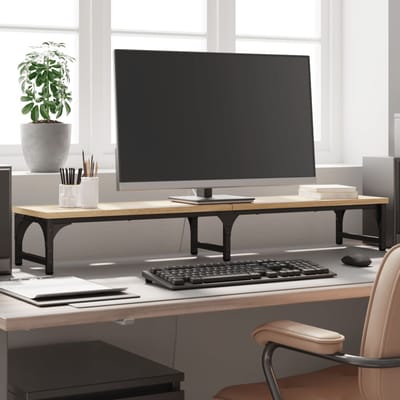 vidaXL - Monitorstandaard - 105x23x15,5 - cm - bewerkt - hout - sonoma - eikenkleur