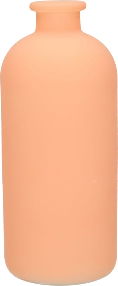 Jodeco Bloemenvaas Avignon - Fles model - glas - mat terra - 25 x 11 cm