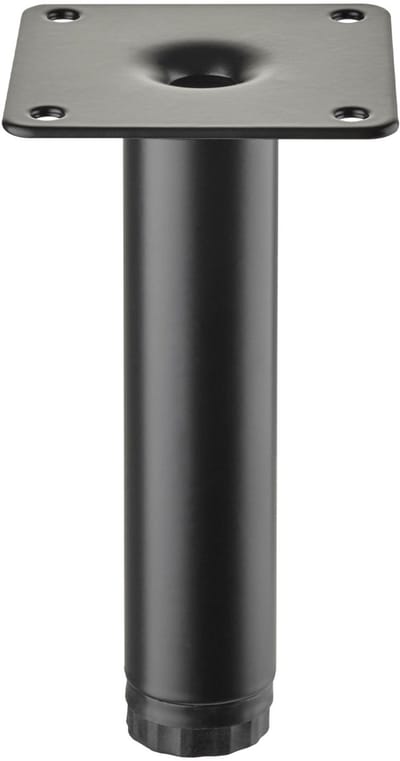 SOTECH meubelpoot LIMA Hoogte 120 mm, Ø 25 mm In hoogte verstelbaar 10 mm zwart mat Poot onderstel Kastpoot