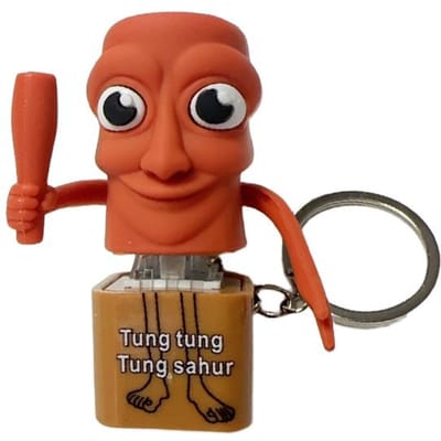 3D Geprint Tung Tungtung Sahar Verzamelbaar Virale Brainrot Expressie Pak Speelgoed, Houten Stickman, Geschikt Voor Vreemde Cadeaus