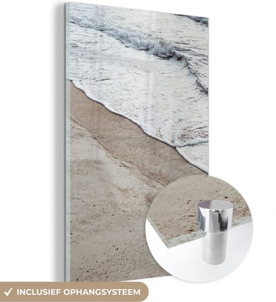MuchoWow® Glasschilderij 120x180 cm - Schilderij acrylglas - Zee - Strand - Zomer - Foto op glas - Schilderijen