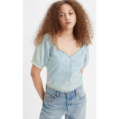 Levi's Marta Blouse Blue Size: XS | Blouses Outlet | Dames | Blauw