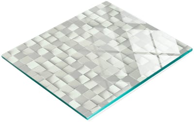 Keukenplank van gehard glas met grafische geometrische figuren, 60x52 cm