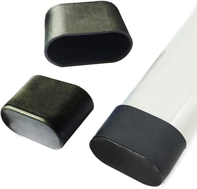10x Ovale Rubber Stoelpootdoppen Zwart - Bescherming Tegen Krassen en Geluid voor Tafelpoten