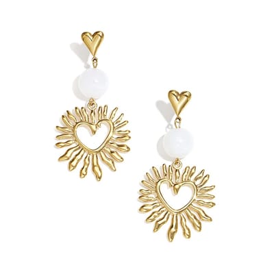 Statement oorbellen white heart - hartjes - waterproof - yehwang