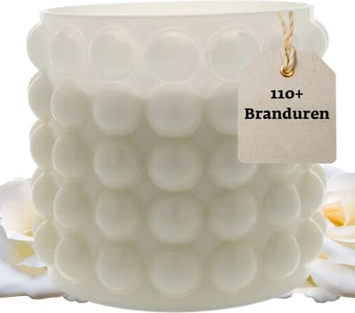 Scentchips® Sandal & Rose Geurkaars Bubbles Wit - Luxe Grote Geurkaars - Decoratieve Kaars - Aromatische Kaars - 110+ Branduren