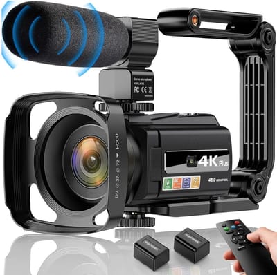 Thuys – Handycam – Camcorder Met 4K Kwaliteit – Camera Met Nachtzicht –16x Digitale Zoom – Zwart